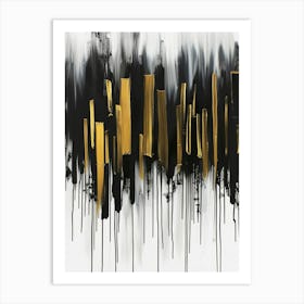 Abstract Black And Gold 13 Art Print