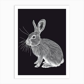 Himalayan Rabbit Minimalist Illustration 2 Art Print