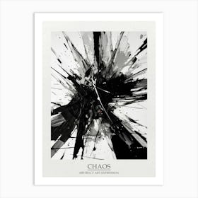 Chaos Abstract Black And White 1 Poster Art Print