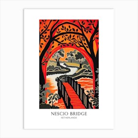 Nescio Bridge, Netherlands, Travel Poster Art Print