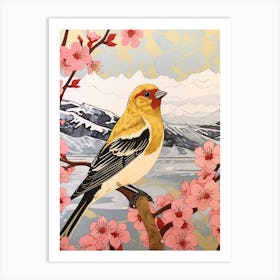 Bird Illustration American Goldfinch 3 Art Print