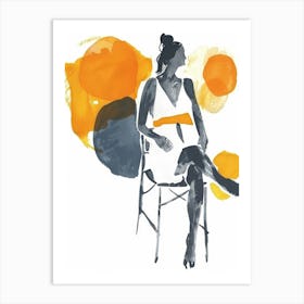 Woman Sitting In Chair Art Print