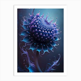 Gorgeous Abstract blue Flower Art Print