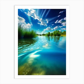 Splash In River Water Waterscape Photography 3 Art Print