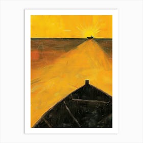 Boat At Sunset 3 Art Print