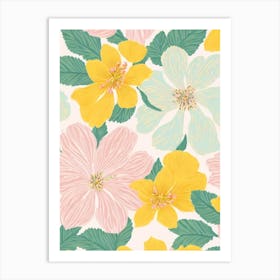 Alstromeria Pastel Floral 3 Flower Art Print