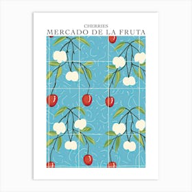 Mercado De La Fruta Cherries Illustration 2 Poster Art Print