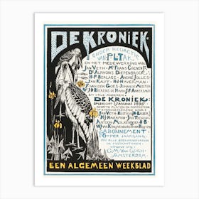 Advertising Card For De Kroniek (1895), Theo Van Hoytema Art Print