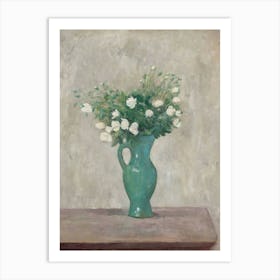 Vase Of White Roses 1 Art Print