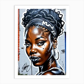 Graffiti Mural Of Beautiful Black Woman 362 Art Print