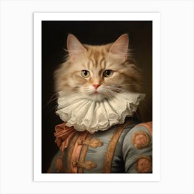 Ginger Cat With Ruffled Collar 1 Art Print