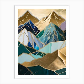 Celestial Peaks 'Golden Mountains' Art Print