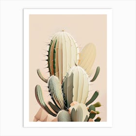 Trichocereus Cactus Neutral Abstract 1 Art Print