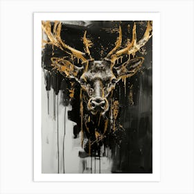 Gold Deer 3 Art Print