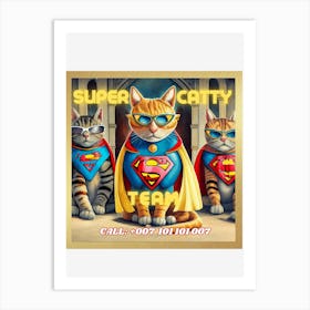 Super Catty Team Art Print