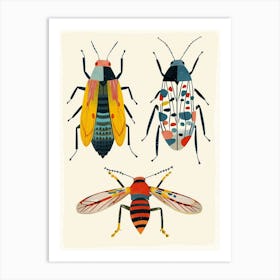 Colourful Insect Illustration Aphid 2 Art Print