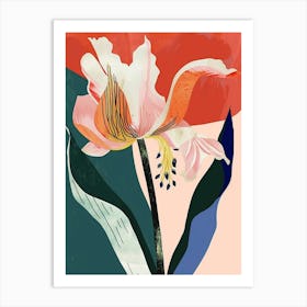 Colourful Flower Illustration Tulip 4 Art Print