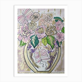 Vase and flowers Art Print