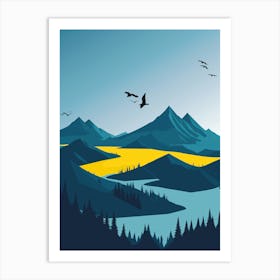 Landscape With Birds Art Print