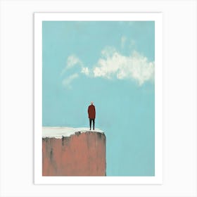 Man On A Cliff Art Print