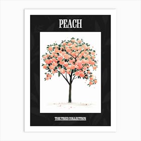 Peach Tree Pixel Illustration 4 Poster Art Print