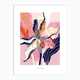 Colourful Flower Illustration Poster Cyclamen 1 Art Print