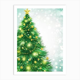 An Evergreen Christmas Tree Decorating Scene Backdrop Gracefully Adorned With Glitters Of Gold Spar (6) 1 Art Print