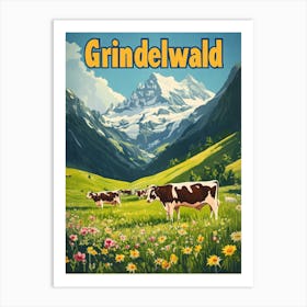 Aihrgdesign A Classic 1960s Travel Poster For Grindelwald 3 Art Print