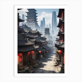 Chinese Village 1 Art Print