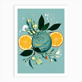 Oranges And Leaves 1 Art Print