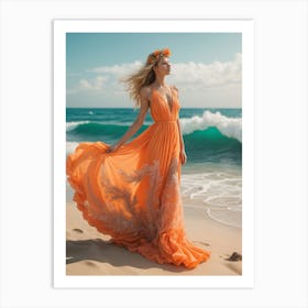 Orange Dress Art Print