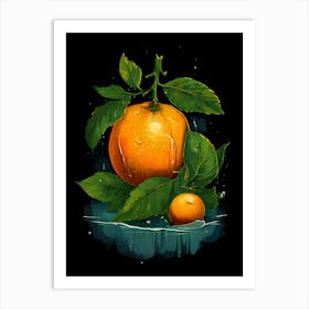 Oranges In Water Art Print