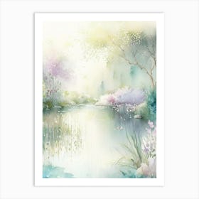 Water Gardens Waterscape Gouache 1 Art Print