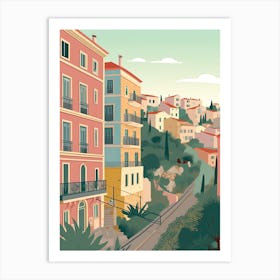 Algiers Algeria Travel Illustration 2 Art Print
