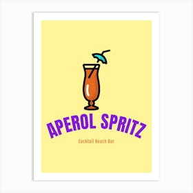 Aperol Spritz Orange & Purple - Aperol, Spritz, Aperol spritz, Cocktail, Orange, Drink Art Print