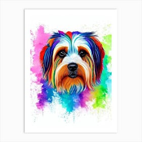 Tibetan Terrier Rainbow Oil Painting Dog Art Print