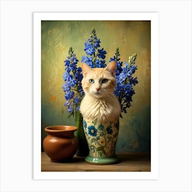 Cat In A Vase 1 Art Print