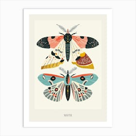 Colourful Insect Illustration Moth 36 Poster Art Print
