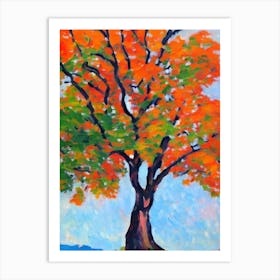 European Hornbeam tree Abstract Block Colour Art Print
