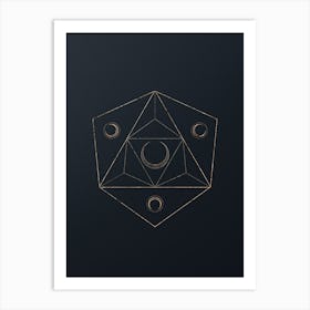 Abstract Geometric Gold Glyph on Dark Teal n.0203 Art Print