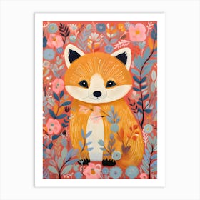 Fox In Bloom Art Print