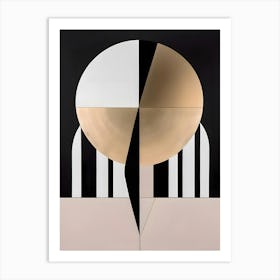 Ecliptic Resonance: A Digital Minimalist Geometric Abstraction Artwork Art Print