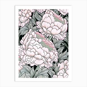 Festiva Maxima Peonies Pink 2 Drawing Art Print