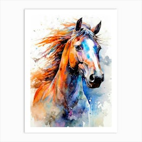 Horse Watercolor Painting 1 animal Art Print