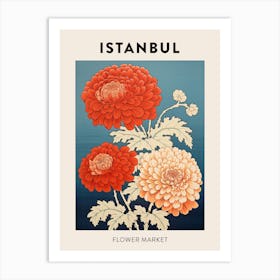 Istanbul Turkey Botanical Flower Market Poster Art Print