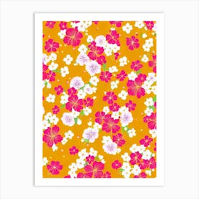 Phlox Floral Print Retro Pattern 2 Flower Art Print