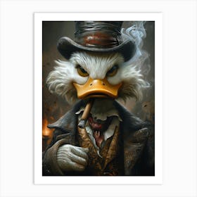 Duck Smoking A Pipe Art Print