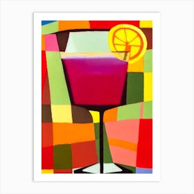 Corpse Reviver #2 Paul Klee Inspired Abstract Cocktail Poster Art Print