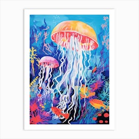 Jelly Fish Pop Art Retro Inspired 1 Art Print