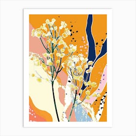 Colourful Flower Illustration Gypsophila 1 Art Print